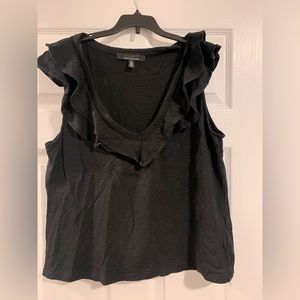 White House black market ruffle tank black size xl